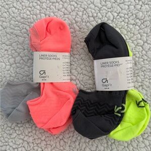 GAP Neon Pink, Gray, Black & Neon Yellow Liner Socks - 4 Pack